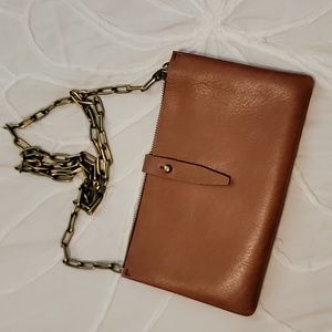 Madewell leather wallet on a chain bag